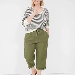 Lane Bryant Slub Pull On Crop Pant Green Size 22/24